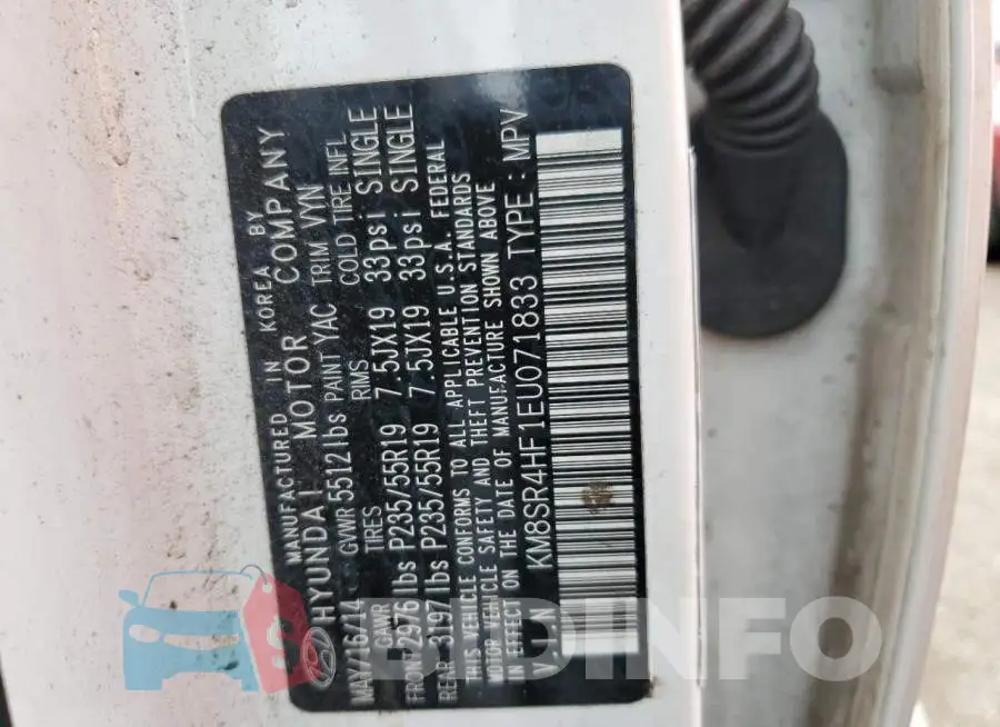 KM8SR4HF1EU071833 Photo# 13