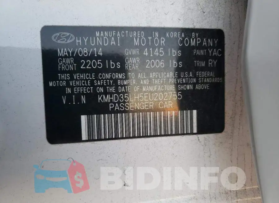 KMHD35LH5EU202755 Photo# 12