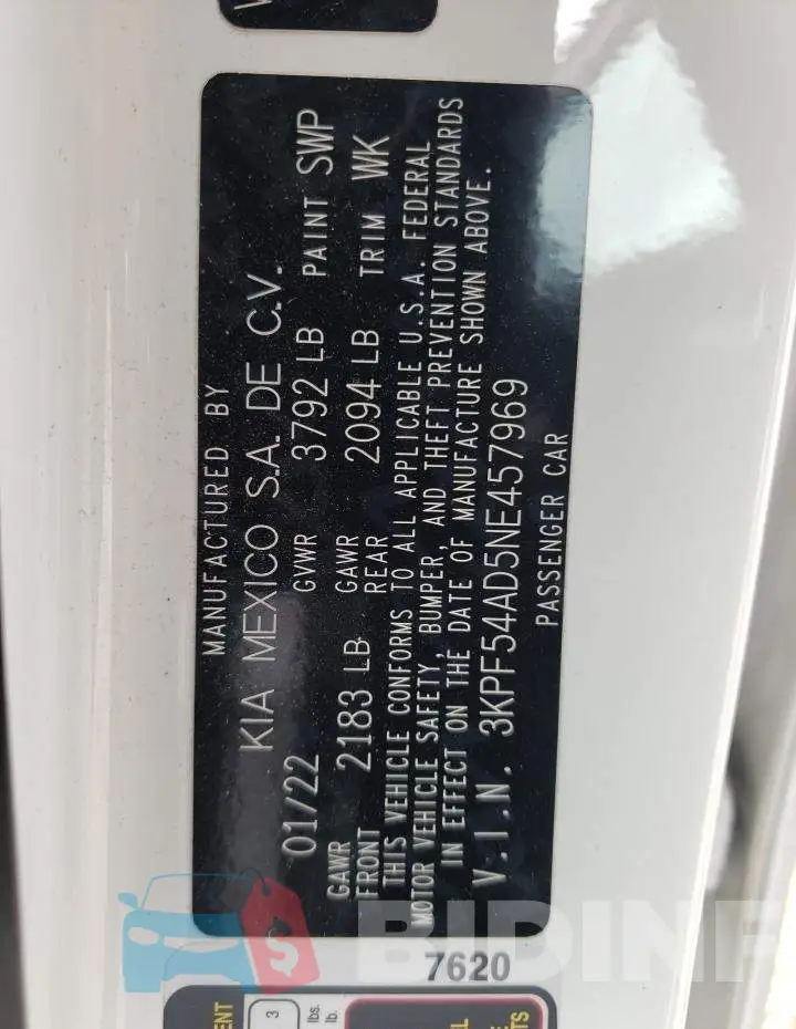 3KPF54AD5NE457969 Photo# 12
