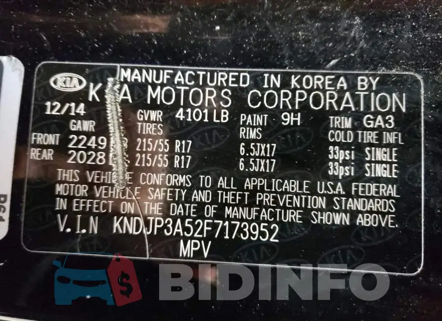 KNDJP3A52F7173952 Photo# 12
