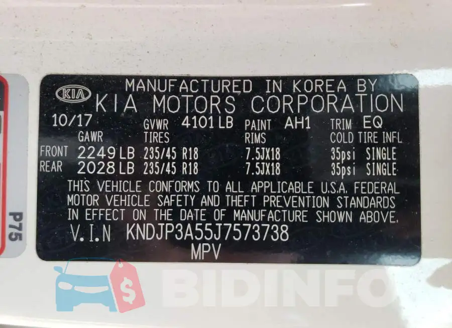 KNDJP3A55J7573738 Photo# 12