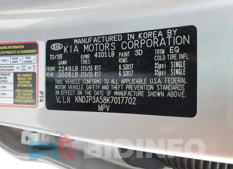KNDJP3A58K7017702 Photo# 13
