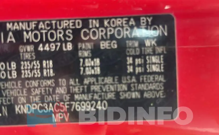 KNDPC3AC5F7699240 Photo# 10