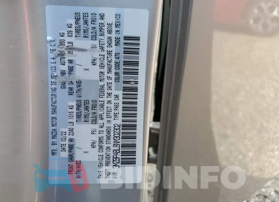 3MZBPABL8NM302302 Photo# 12