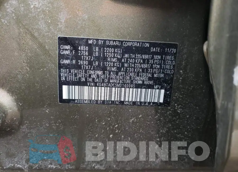 4S4BTADC5M3140085 Photo# 14