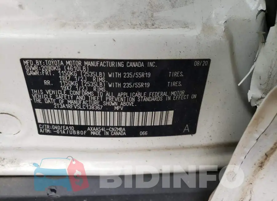 2T3A1RFV5LC138367 Photo# 12