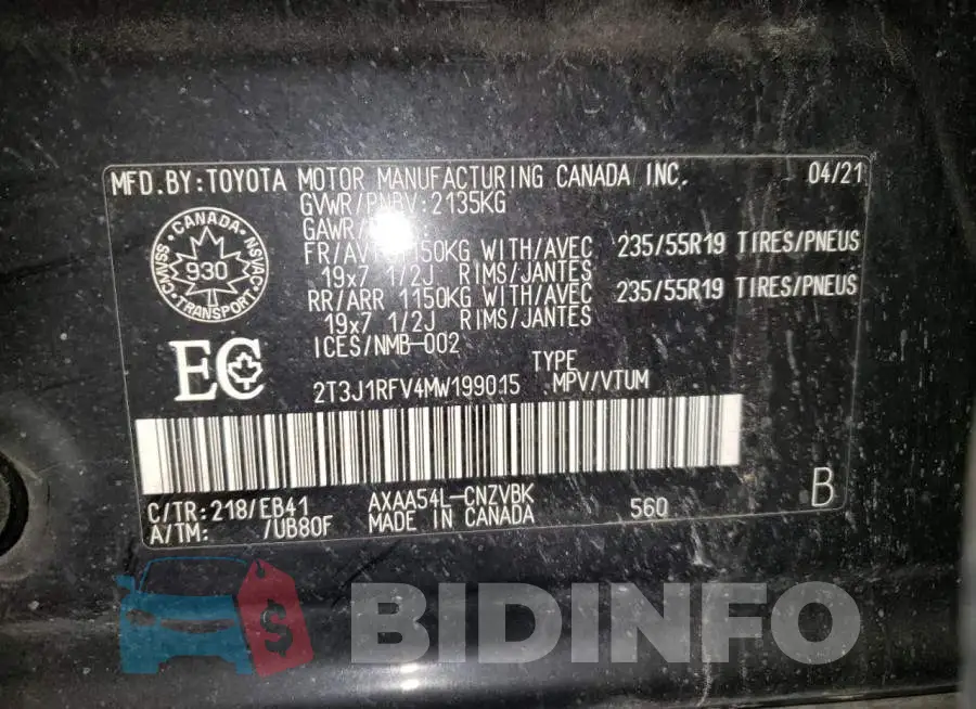 2T3J1RFV4MW199015 Photo# 14