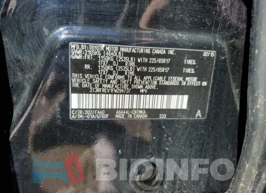 2T3RFREV1FW294737 Photo# 14
