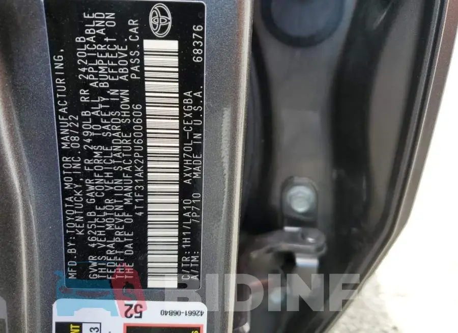 4T1F31AK2PU600606 Photo# 13