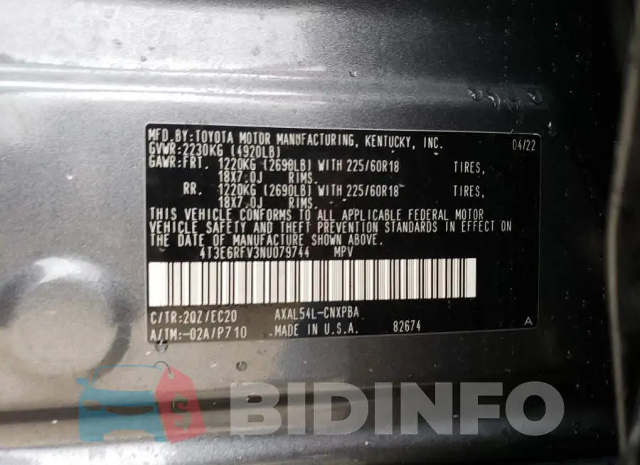 4T3E6RFV3NU079744 Photo# 14