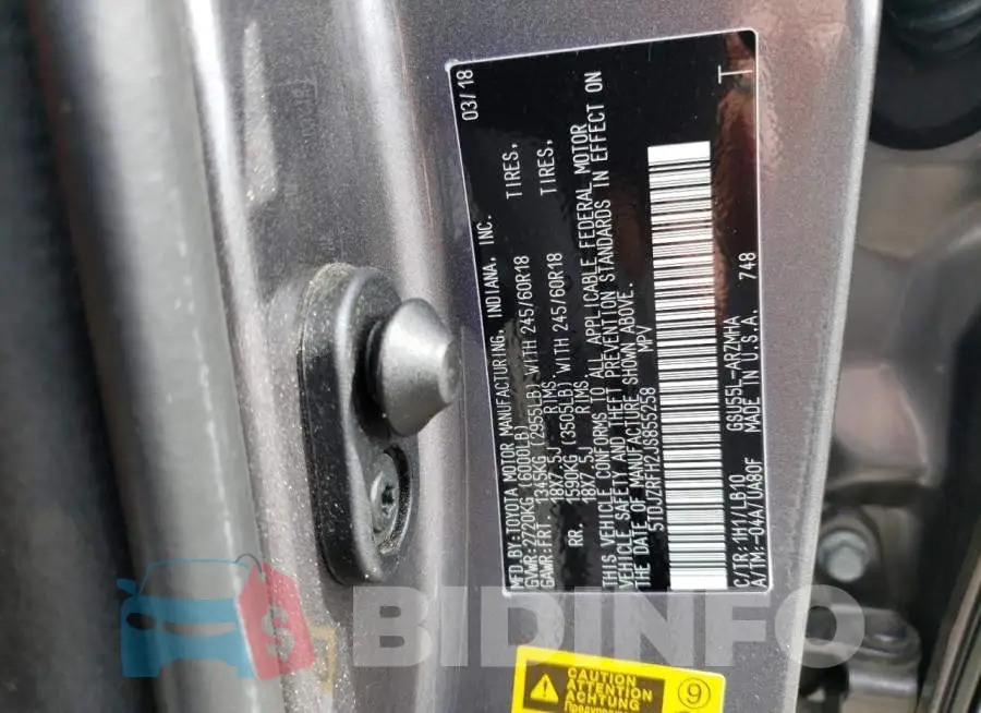5TDJZRFH2JS855258 Photo# 13