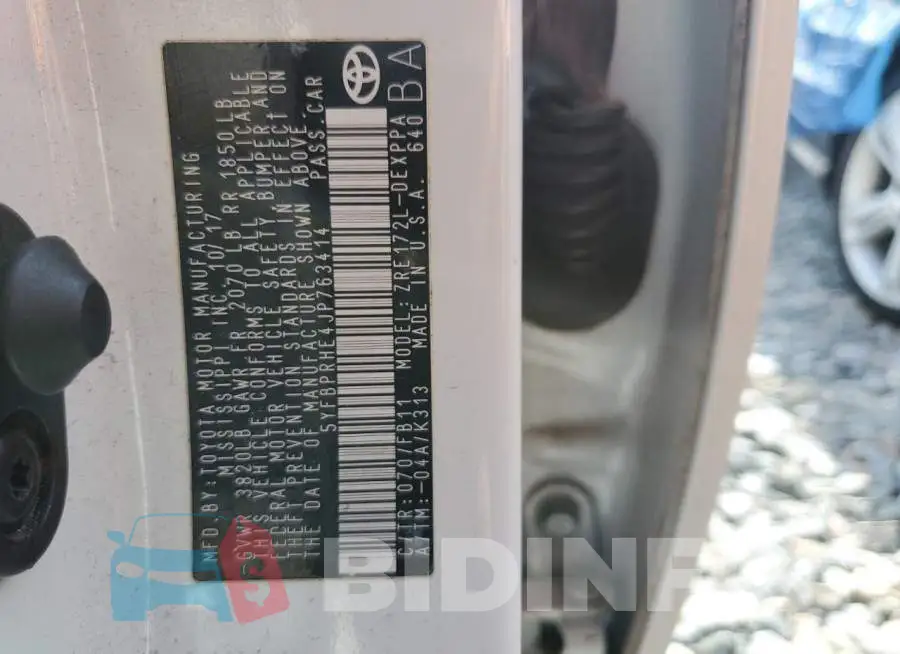 5YFBPRHE4JP763414 Photo# 12