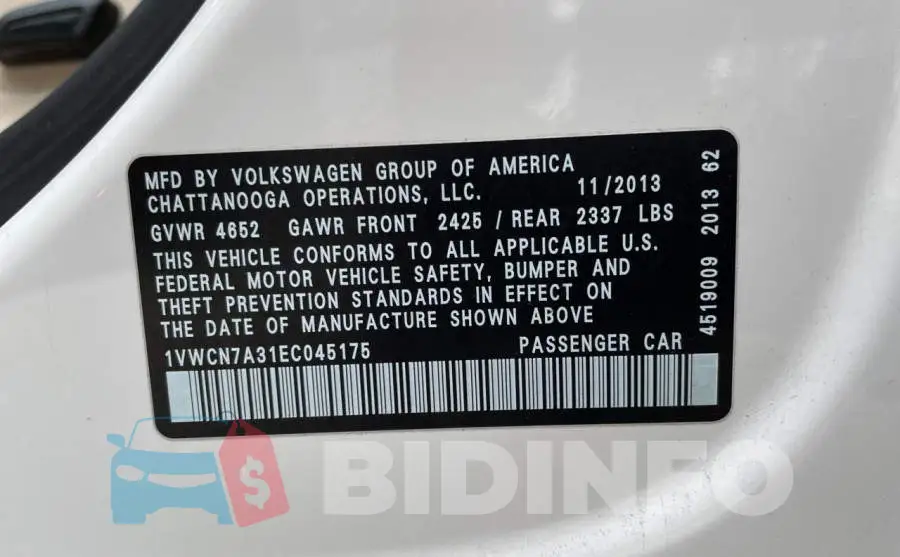 1VWCN7A31EC045175 Photo# 10