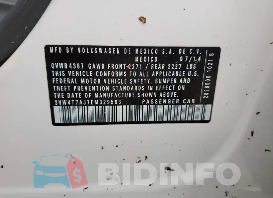 3VW4T7AJ7EM329563 Photo# 13