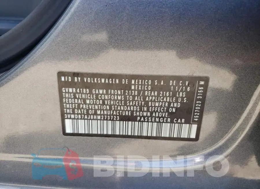 3VWDB7AJ8HM273723 Photo# 12