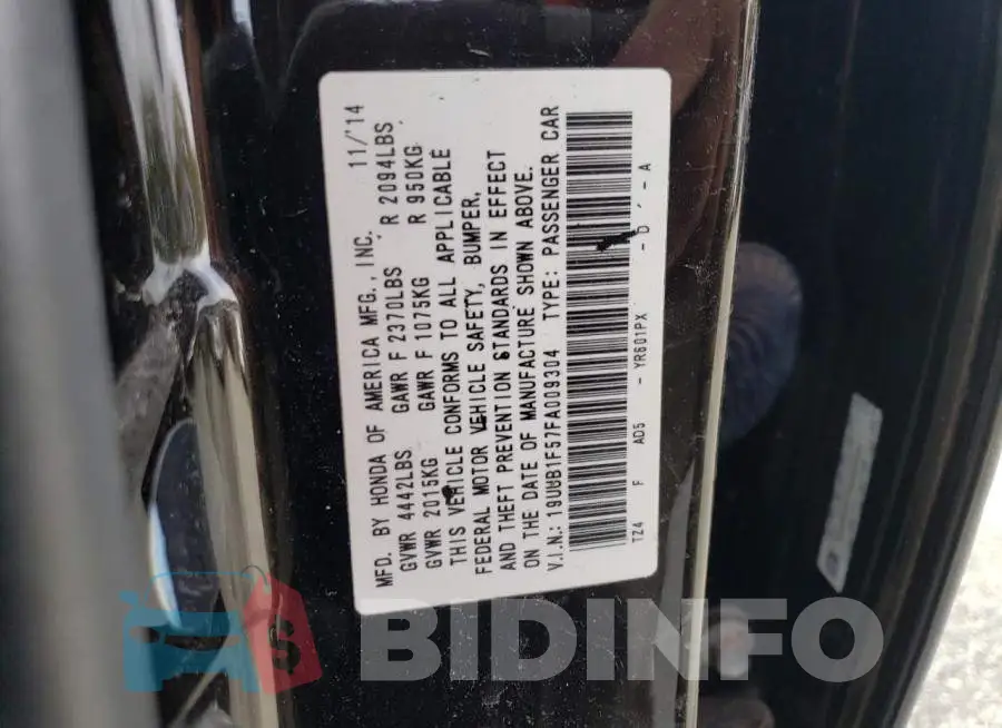 19UUB1F57FA009304 Photo# 12