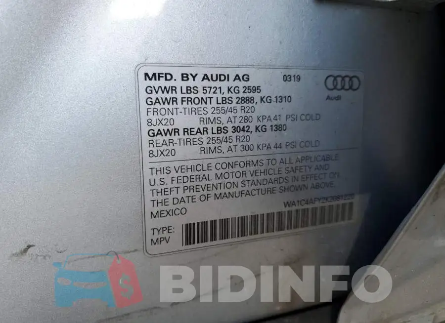 WA1C4AFY2K2081220 Photo# 13