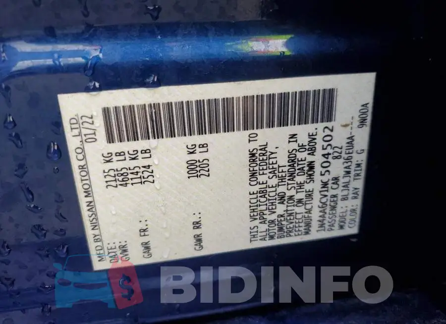 1N4AA6CV1NC504502 Photo# 12