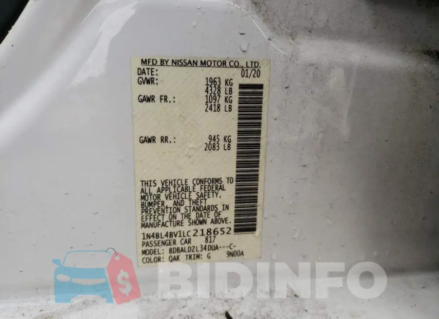 1N4BL4BV1LC218652 Photo# 12
