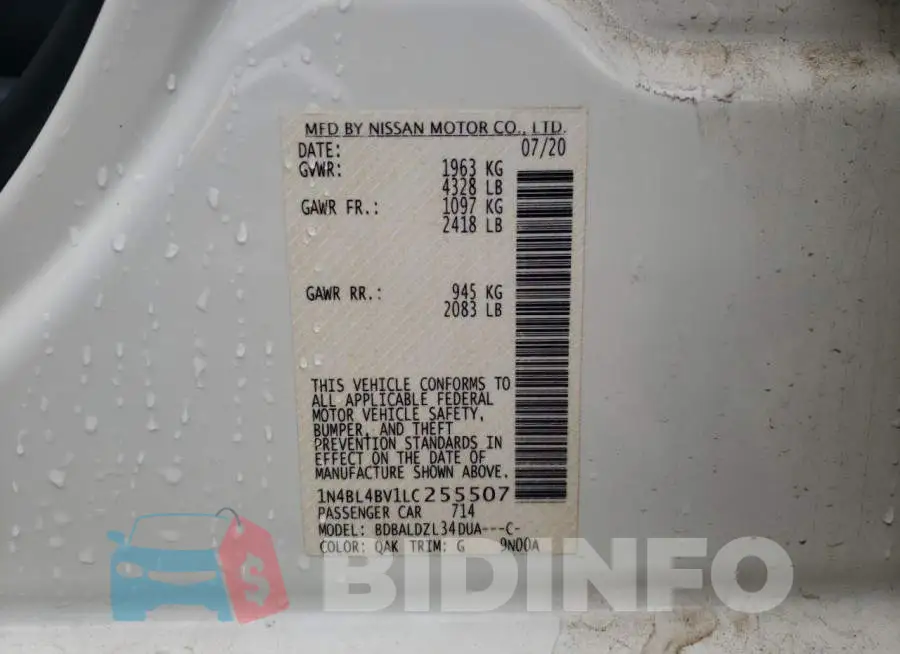 1N4BL4BV1LC255507 Photo# 12