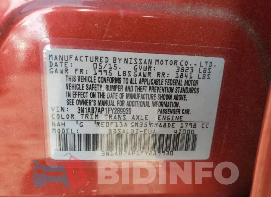 3N1AB7AP1FY289930 Photo# 13