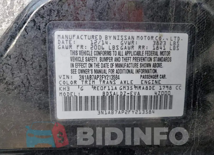 3N1AB7AP2FY213584 Photo# 13