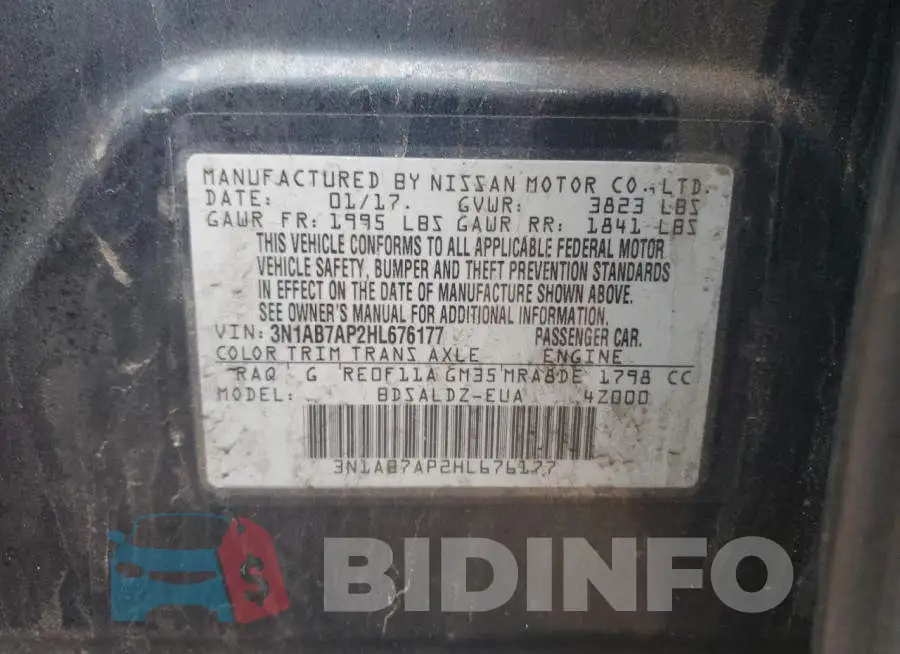 3N1AB7AP2HL676177 Photo# 12