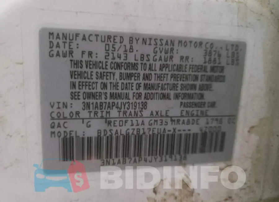 3N1AB7AP4JY319138 Photo# 13