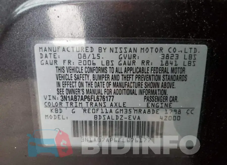 3N1AB7AP6FL676177 Photo# 12