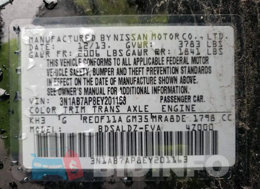 3N1AB7AP8EY201163 Photo# 12