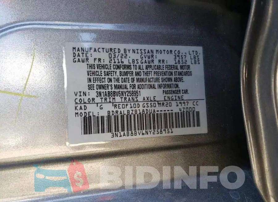 3N1AB8BV6NY258951 Photo# 12
