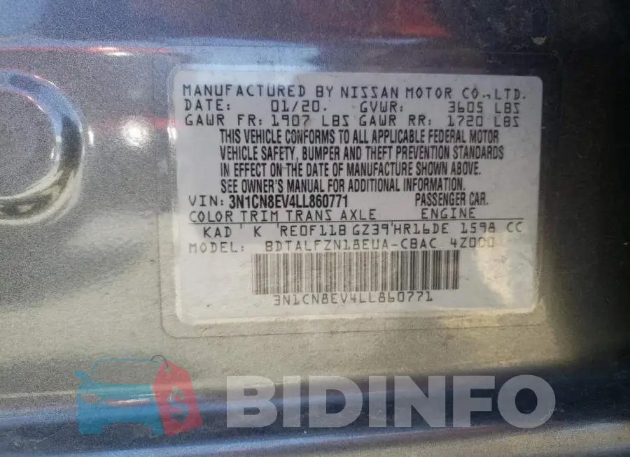 3N1CN8EV4LL860771 Photo# 12