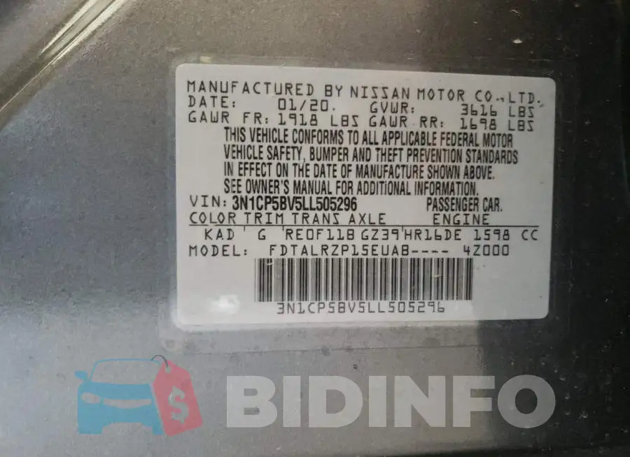 3N1CP5BV5LL505296 Photo# 14