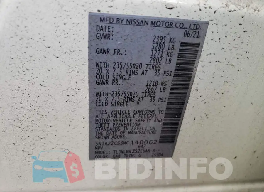 5N1AZ2CS3MC140062 Photo# 14