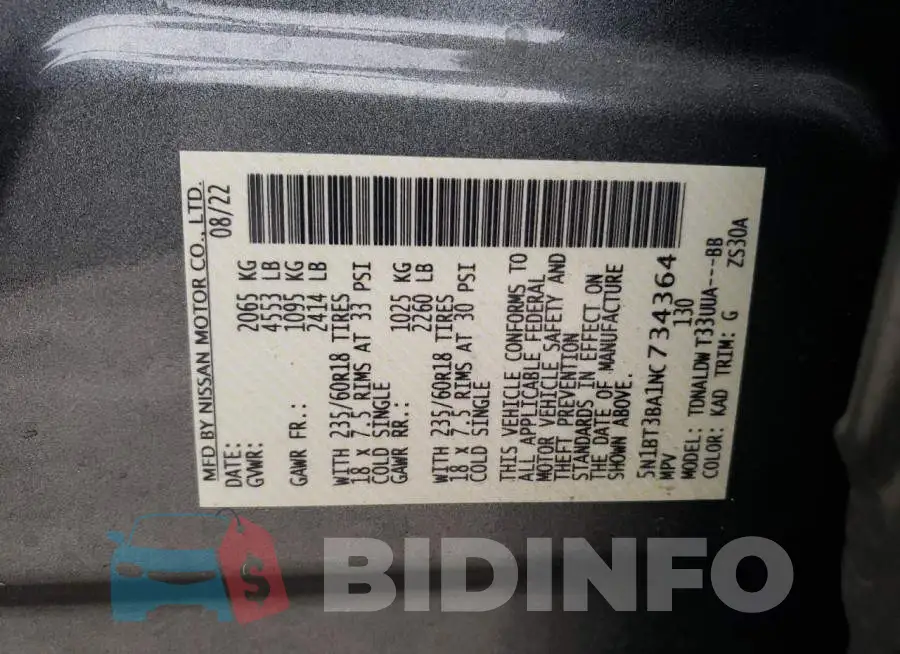 5N1BT3BA1NC734364 Photo# 13