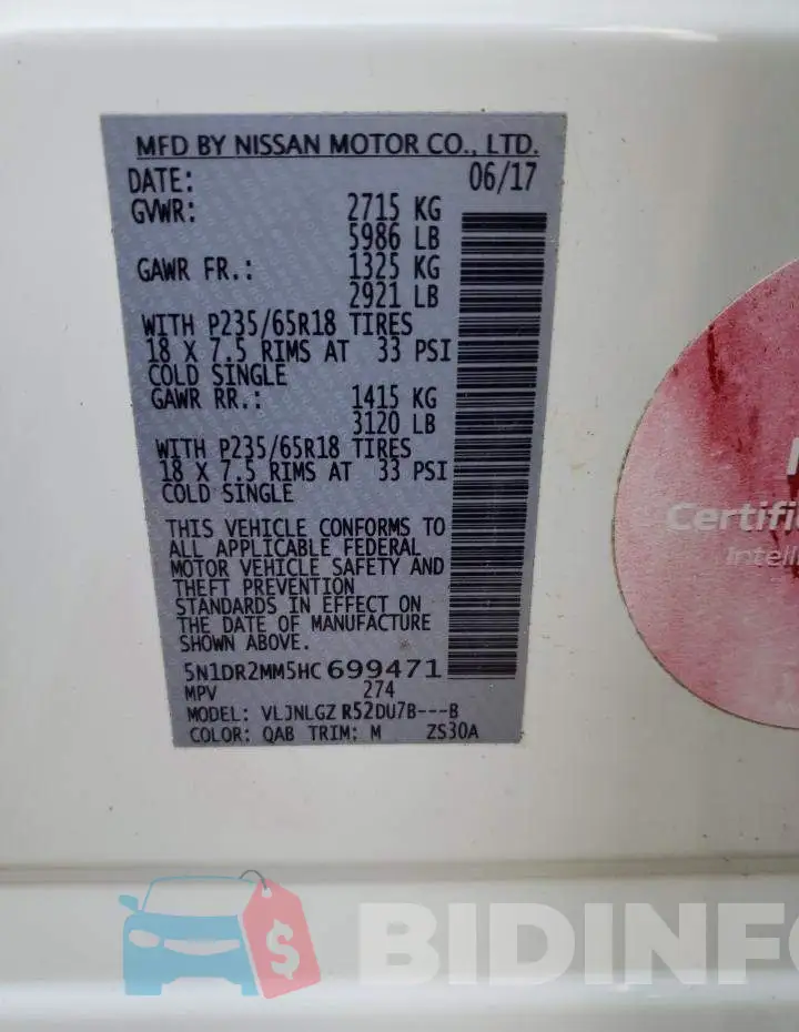 5N1DR2MM5HC699471 Photo# 14