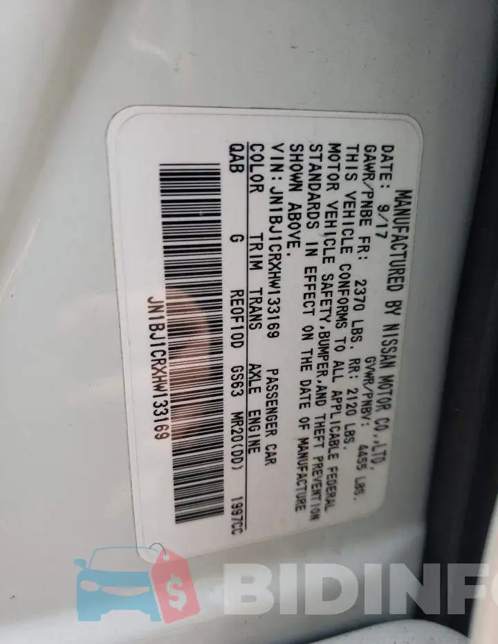 JN1BJ1CRXHW133169 Photo# 12