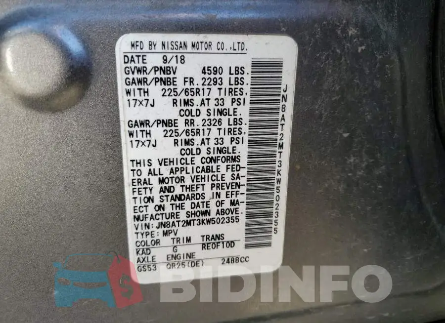 JN8AT2MT3KW502355 Photo# 13