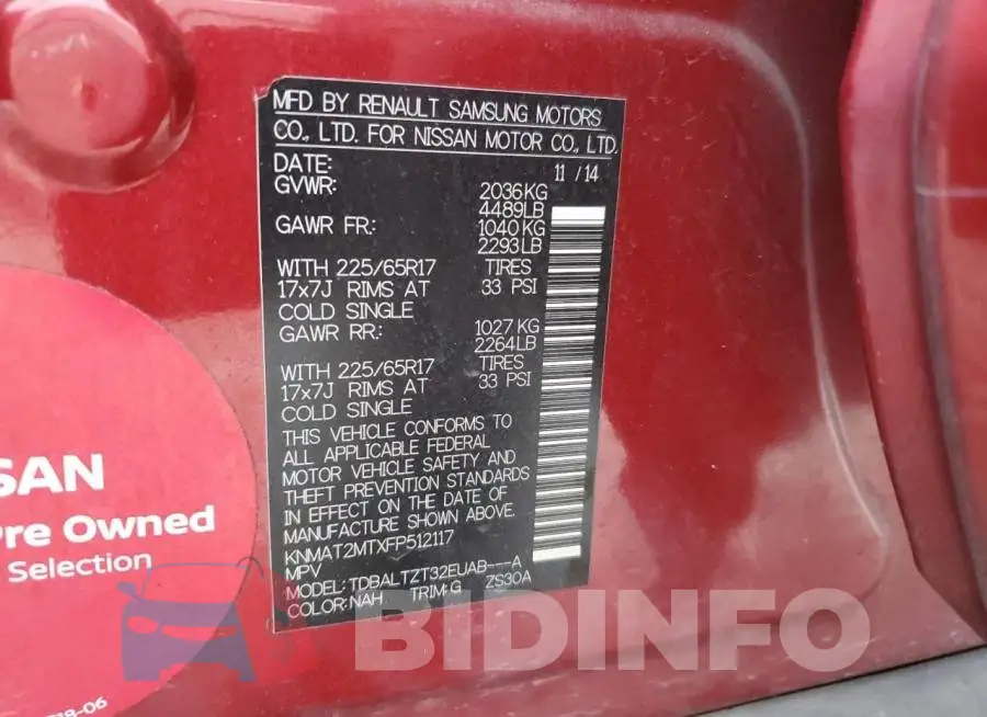 KNMAT2MTXFP512117 Photo# 13