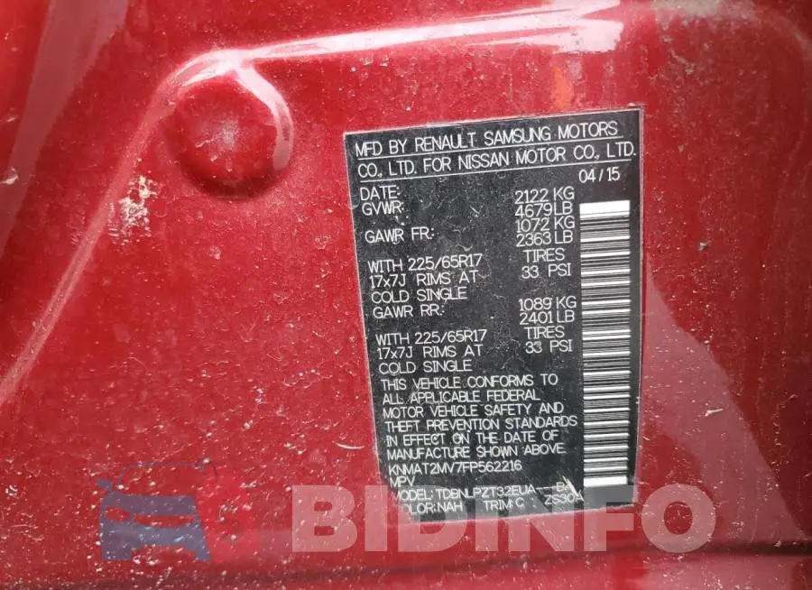 KNMAT2MV7FP562216 Photo# 12