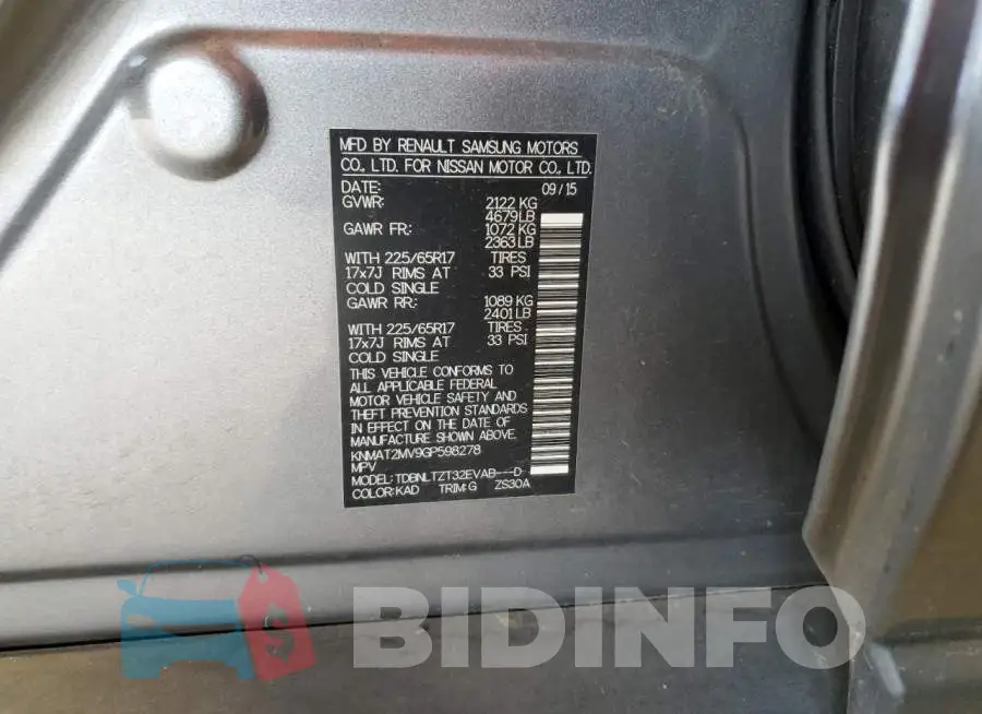 KNMAT2MV9GP598278 Photo# 12