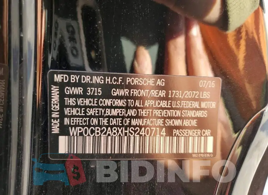 WP0CB2A8XHS240714 Photo# 12