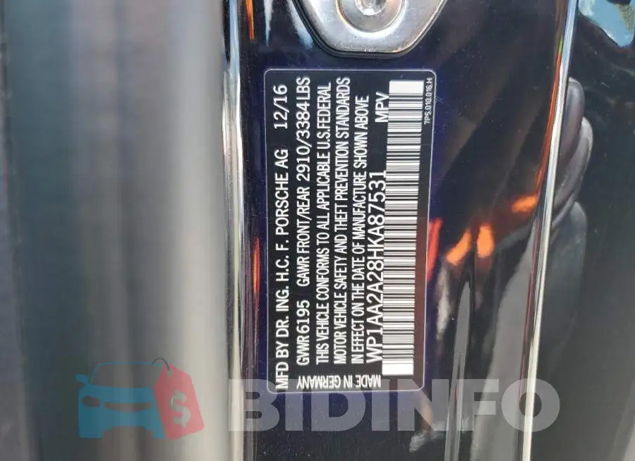 WP1AA2A28HKA87531 Photo# 13