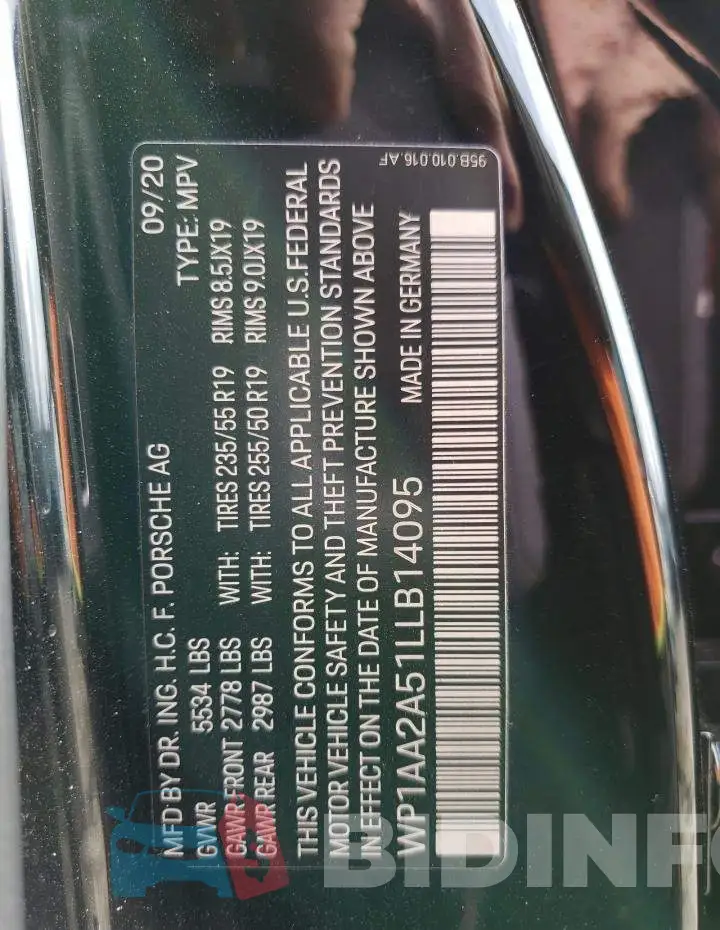 WP1AA2A51LLB14095 Photo# 13