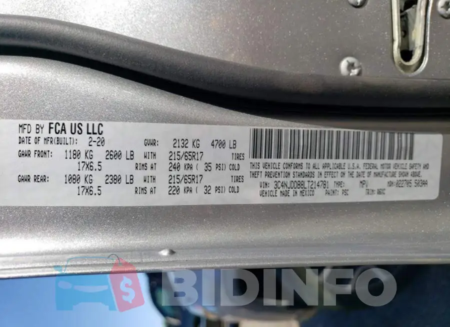 3C4NJDDB8LT214781 Photo# 14