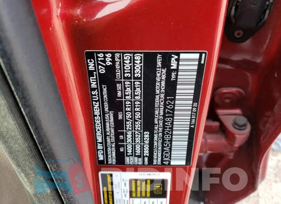 4JGDA5HB2HA817621 Photo# 13