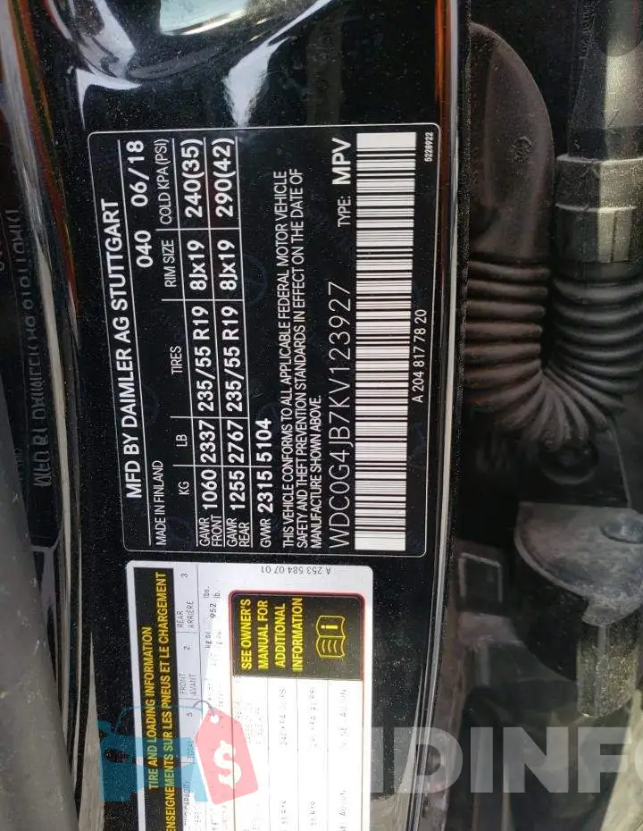WDC0G4JB7KV123927 Photo# 13