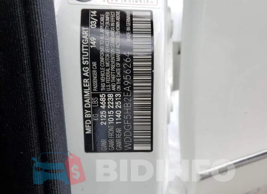 WDDGF5HB2EA956264 Photo# 13