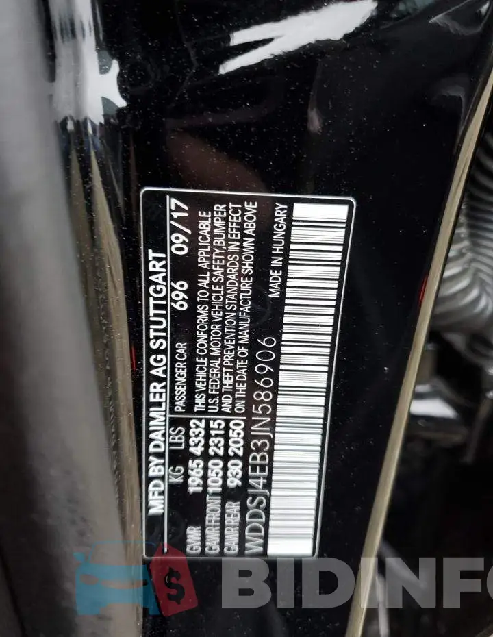 WDDSJ4EB3JN586906 Photo# 12