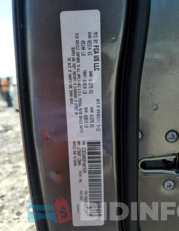 2C3CDXBG9FH897638 Photo# 12